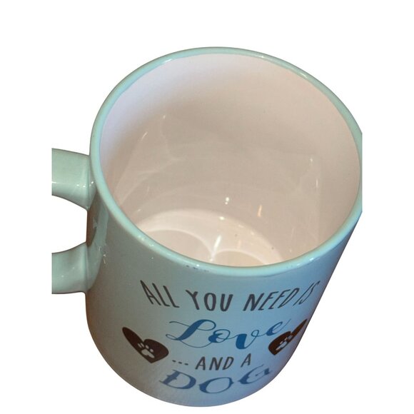 All You Need Is Love And A Dog Light Blue Ceramic Mug 12 Oz Dishwasher & Microwa - Picture 4 of 8